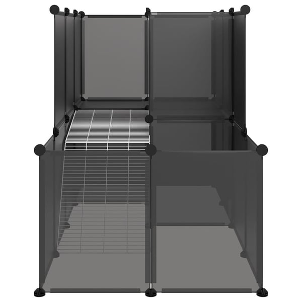 vidaXL Smådyrbur svart 142x74x93 cm PP og stål