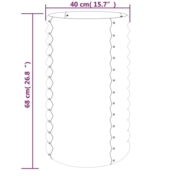 vidaXL Plantekasse galvanisert stål 40x40x68 cm grønn