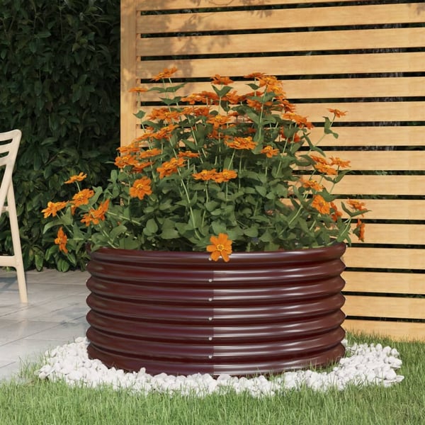 vidaXL Plantekasse galvanisert stål 80x80x36 cm brun