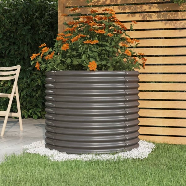 vidaXL Plantekasse galvanisert stål 80x80x68 cm grå