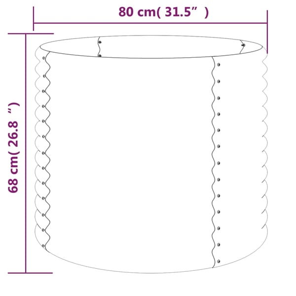 vidaXL Plantekasse galvanisert stål 80x80x68 cm grønn