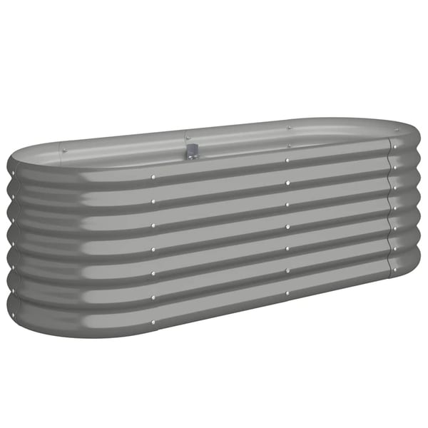 vidaXL Høybed galvanisert stål 114x40x36 cm grå