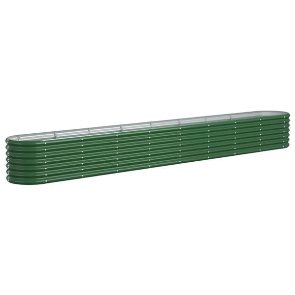 vidaXL plantekasse 332x40x36 cm galvaniseret stål grøn