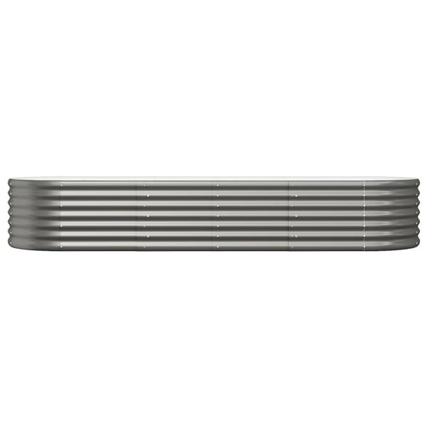 vidaXL Høybed galvanisert stål 224x80x36cm grå