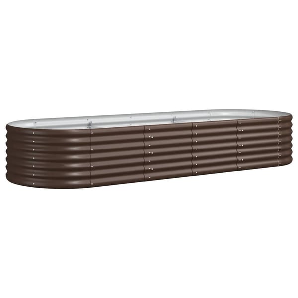 vidaXL Høybed galvanisert stål 224x80x36 cm brun