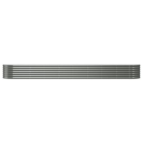 vidaXL plantekasse 368x80x36 cm galvaniseret stål grå