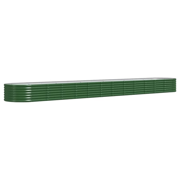vidaXL plantekasse 512x80x36 cm galvaniseret stål grøn
