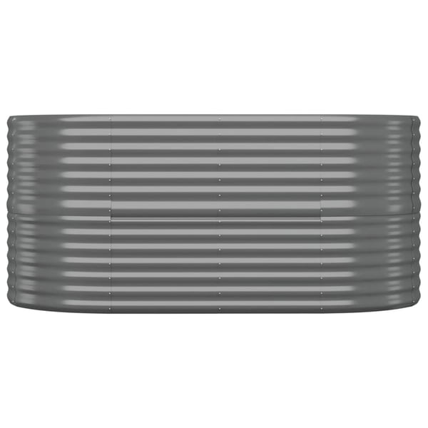 vidaXL Høybed galvanisert stål 152x80x68 cm grå