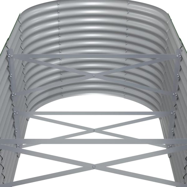 vidaXL Høybed pulverlakkert stål 620x80x68 cm grå