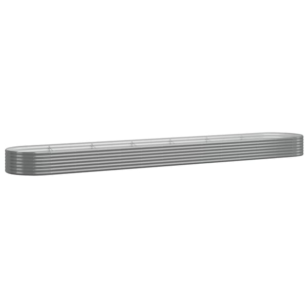 vidaXL Høybed pulverlakkert stål 544x100x36 cm grå