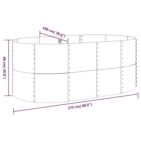 vidaXL plantekasse 175x100x68 cm galvaniseret stål antracitgrå