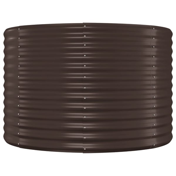 vidaXL plantekasse 396x100x68 cm pulverlakeret stål brun