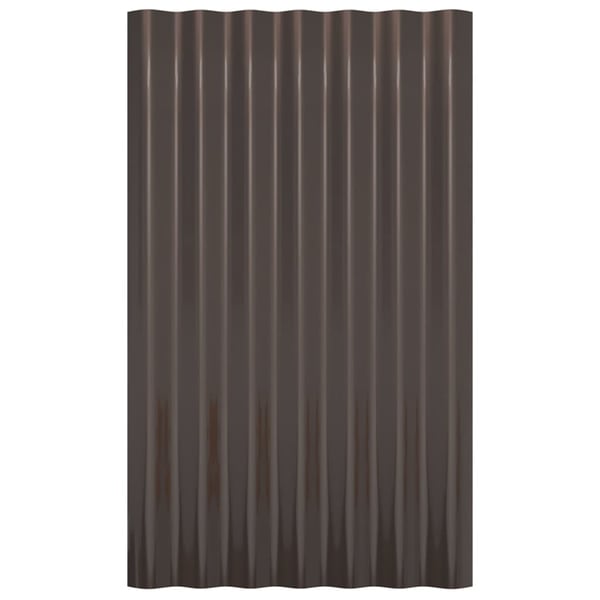 vidaXL tagplader 12 stk. 60x36 cm galvaniseret stål brun