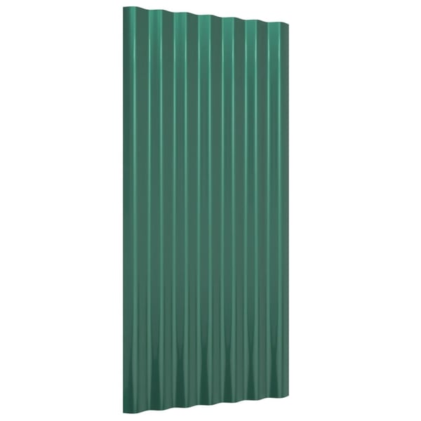 vidaXL Takpaneler 12 stk galvanisert stål grønn 80x36 cm