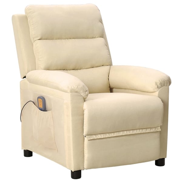 vidaXL massagestol stof cremefarvet