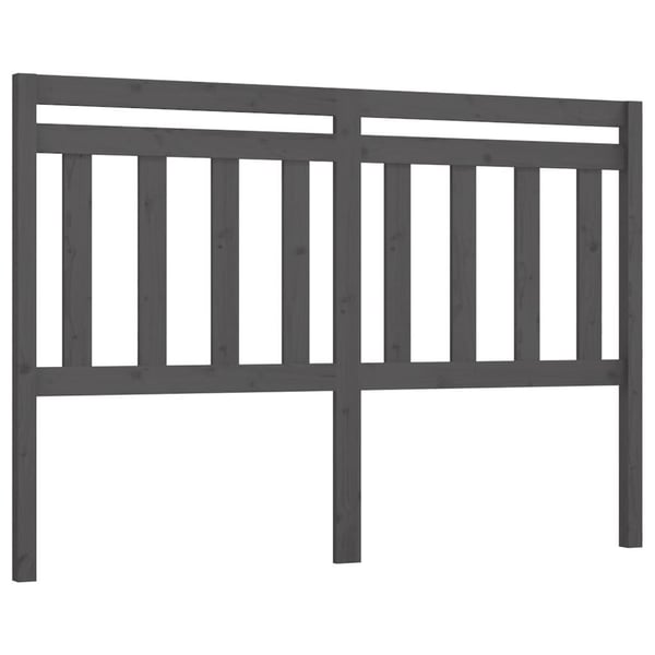 vidaXL Sengegavl grå 126x4x100 cm heltre furu