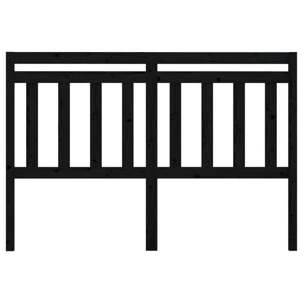 vidaXL Sengegavl svart 146x4x100 cm heltre furu