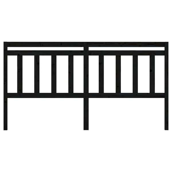 vidaXL Sengegavl svart 206x4x100 cm heltre furu