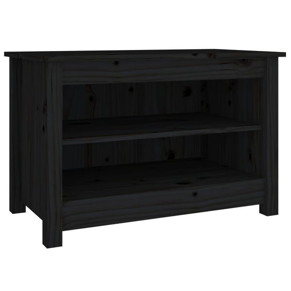vidaXL Skobenk svart 70x38x45,5 cm heltre furu