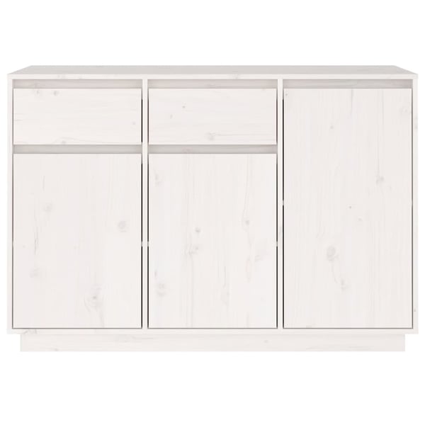 vidaXL Skjenk hvit 110x34x75 cm heltre furu