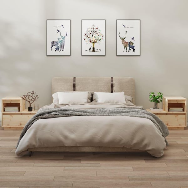 vidaXL Nattbord 2 stk 60x34x51 cm heltre furu