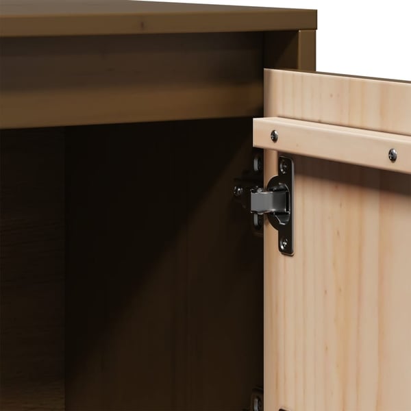 vidaXL Highboard honningbrun 74x35x117 cm heltre furu