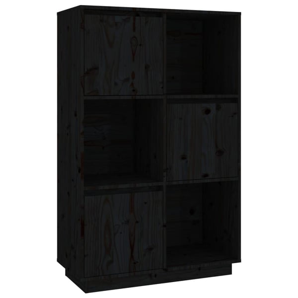 vidaXL Highboard svart 74x35x117 cm heltre furu