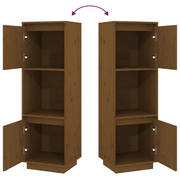 vidaXL Highboard honningbrun 38x35x117 cm heltre furu