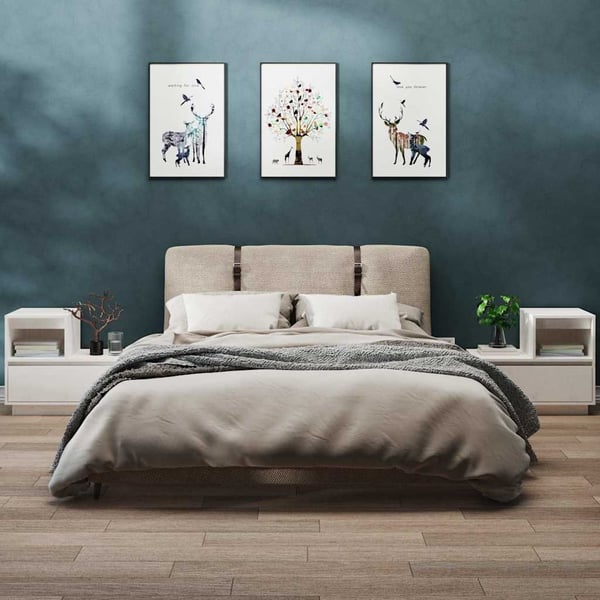 vidaXL Nattbord 2 stk hvit 60x34x51 cm heltre furu