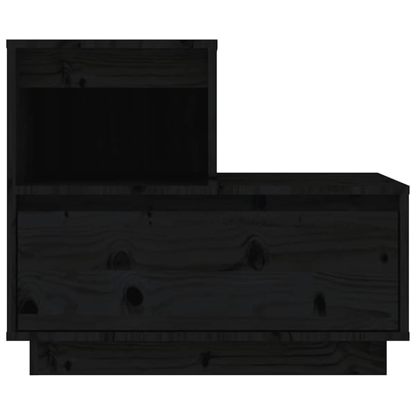 vidaXL sengeborde 2 stk. 60x34x51 cm massivt fyrretræ sort