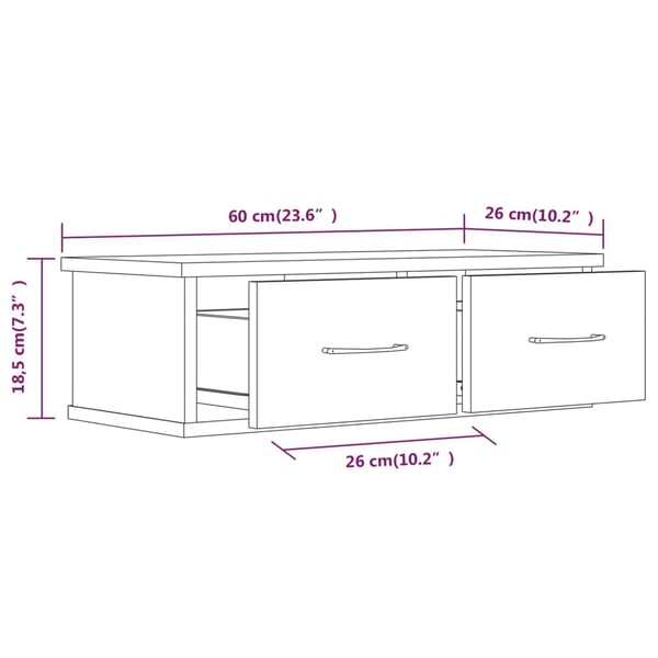 vidaXL TV-benk brun eik 60x26x18,5 cm konstruert tre