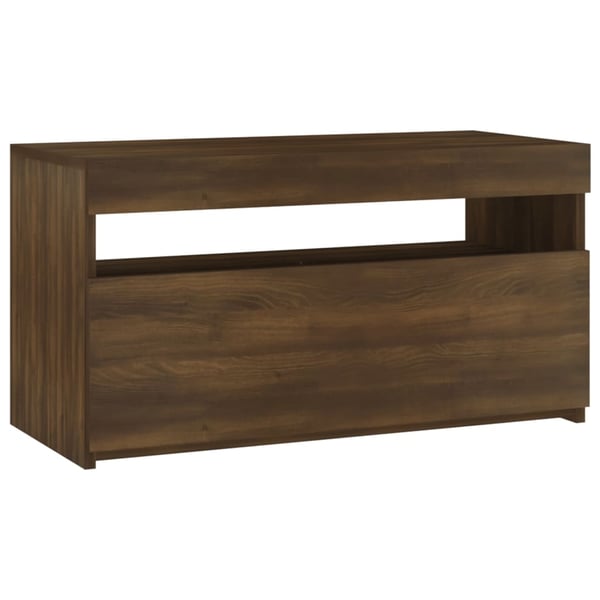 vidaXL TV-benk med LED-lys brun eik 75x35x40 cm