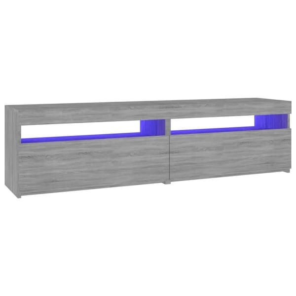 vidaXL TV-benk med LED-lys 2 stk grå sonoma 75x35x40 cm