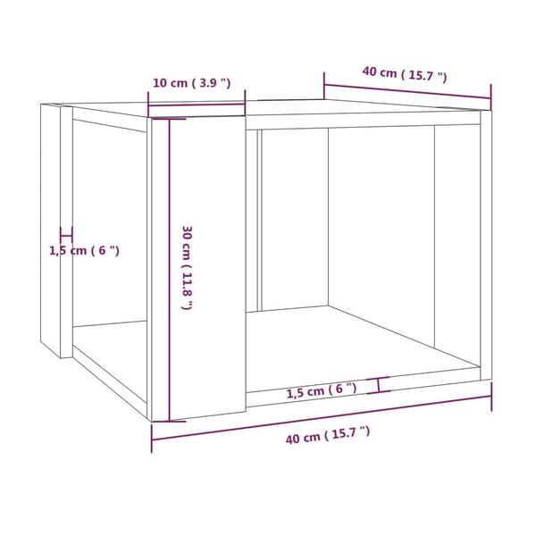 vidaXL sofabord 40x40x30 cm konstrueret træ røget egetræsfarve
