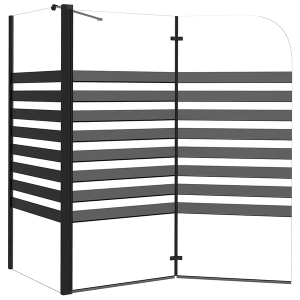 vidaXL Badekarvegg stripet 120x68x130 cm herdet glass