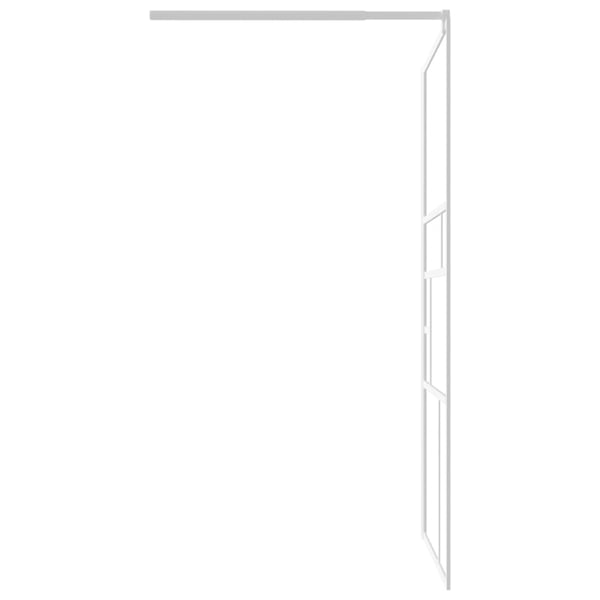 vidaXL Dusjvegg 115x195 cm ESG-glass hvit
