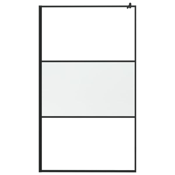 vidaXL Dusjvegg 115x195 cm halvfrostet ESG-glass svart