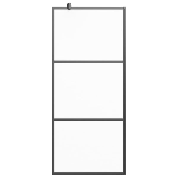 vidaXL Dusjvegg 90x195 cm frostet ESG-glass svart