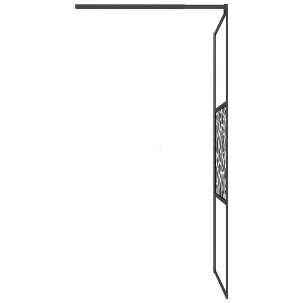 vidaXL brusevæg 100x195 cm sikkerhedsglas med stendesign sort