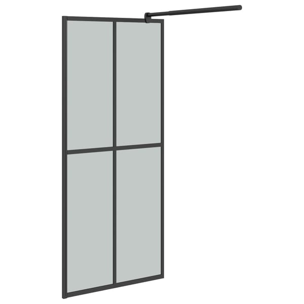 vidaXL Dusjvegg 90x195 cm mørkt herdet glass