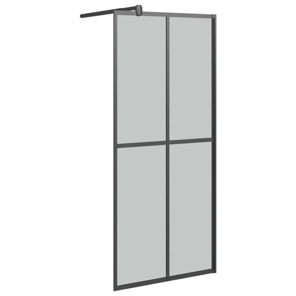 vidaXL Dusjvegg 90x195 cm mørkt herdet glass
