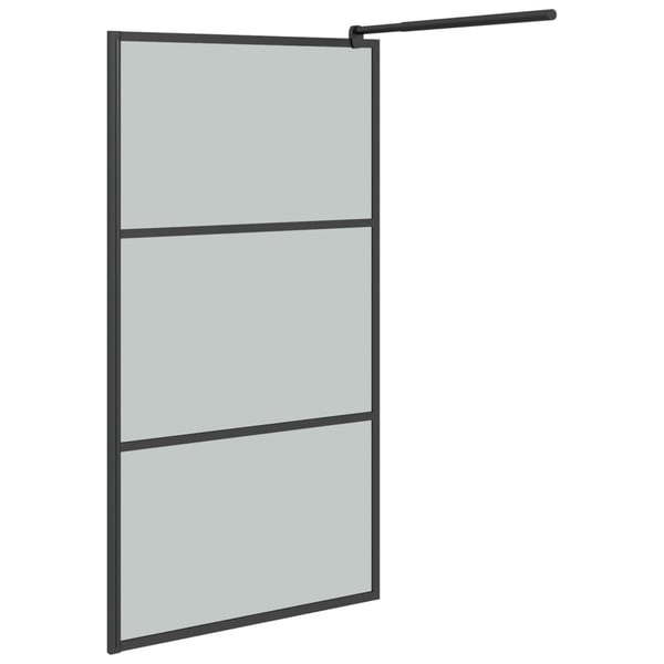 vidaXL Dusjvegg 100x195 cm mørkt ESG-glass svart