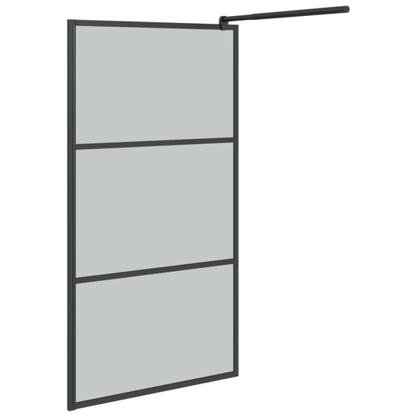 vidaXL Dusjvegg 115x195 cm mørkt ESG-glass svart