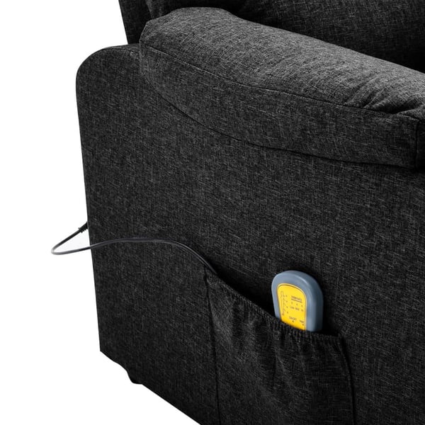 vidaXL eldrevet massagestol stof sort