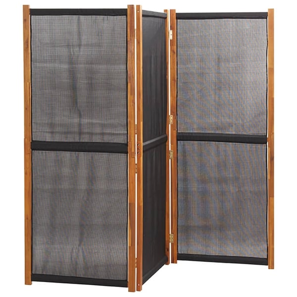 vidaXL 3-panels rumdeler 210x180 cm sort
