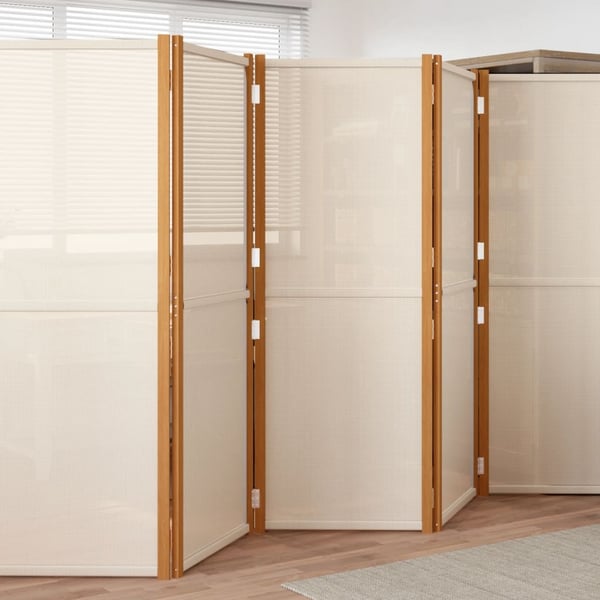 vidaXL Romdeler 6 paneler kremhvit 420x180 cm