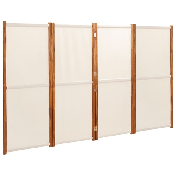 vidaXL Romdeler 4 paneler kremhvit 280x180 cm
