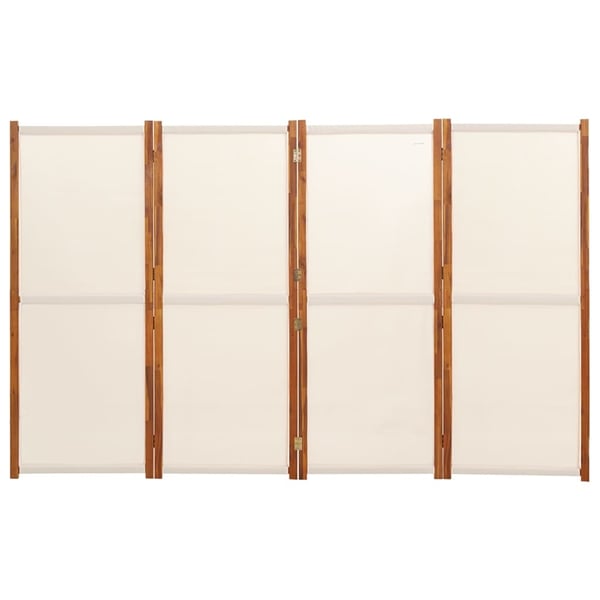 vidaXL Romdeler 4 paneler kremhvit 280x180 cm