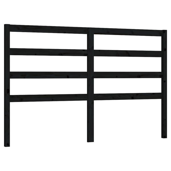 vidaXL Sengegavl svart 126x4x100 cm heltre furu