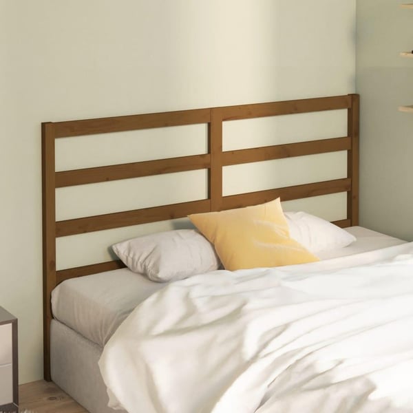 vidaXL Sengegavl honningbrun 146x4x100 cm heltre furu